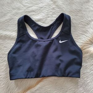 Nike Women’s Sports Bra Small Black White Swoosh Fully Lined Racerback Athletic
